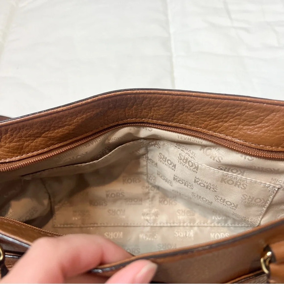 Michael Kors Brown Leather Charm Tassel Medium Satchel - Picture 11 of 13
